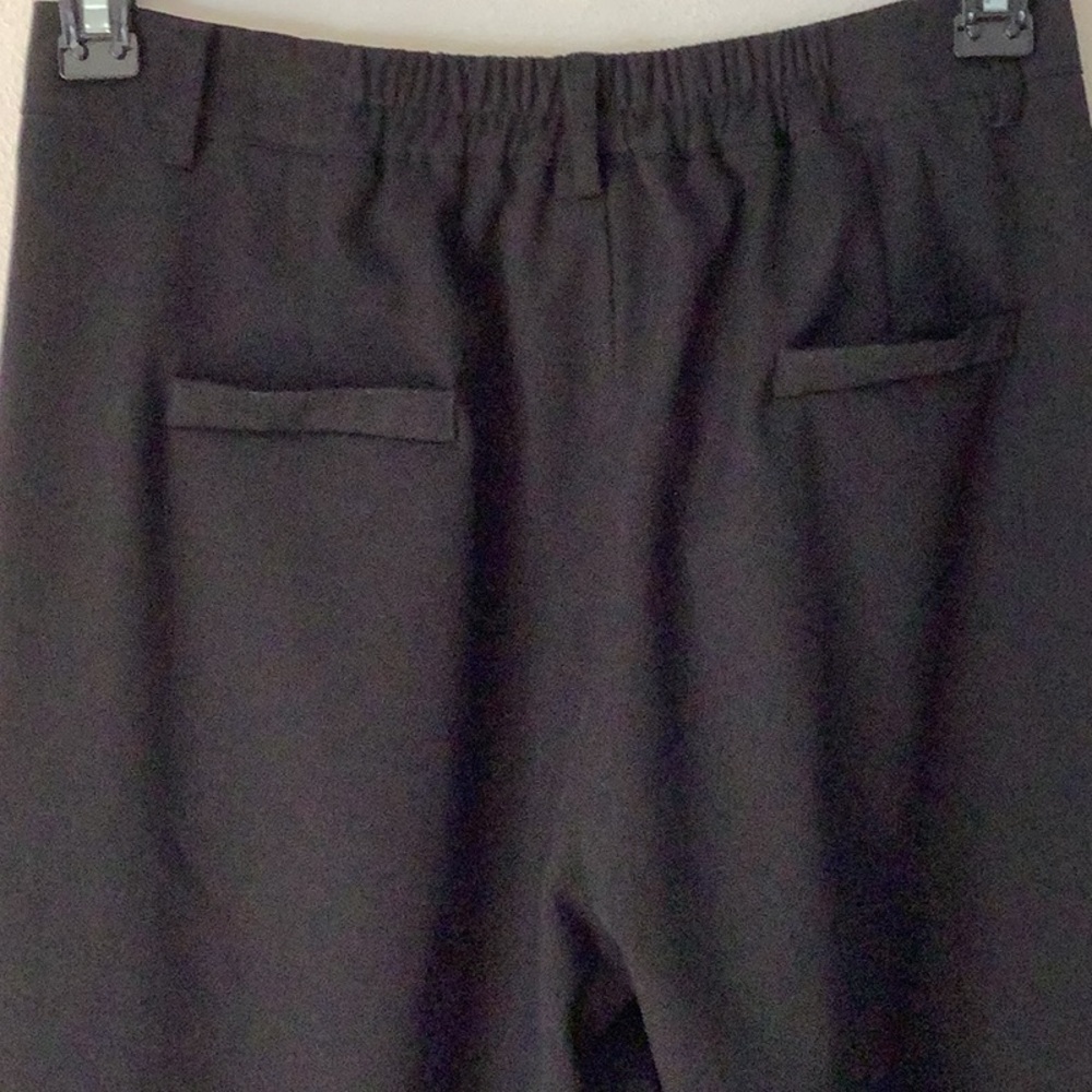 Black Wide-Leg Dress Pants with Relaxed Fit - Picture 5 of 6